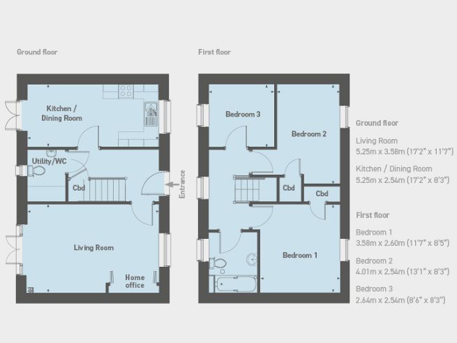 Floor plan 3 bedroom house - artist's impression subject to change